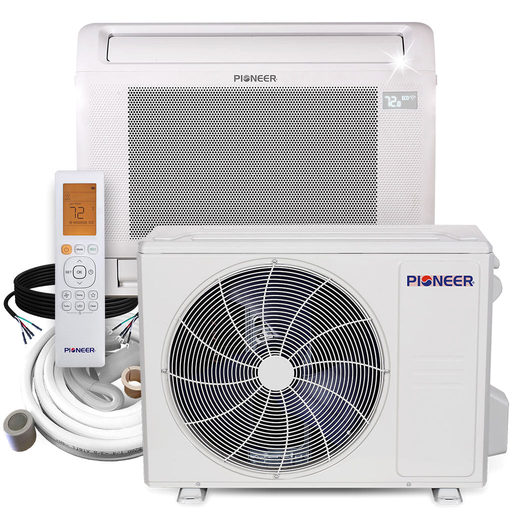 Pioneer® Quantum Ultra™ 16,000 BTU 23.8 SEER2 230V Floor/Low-Wall Mounted Console Ductless Mini-Split Air Conditioner Inverter Heat Pump Full Set
