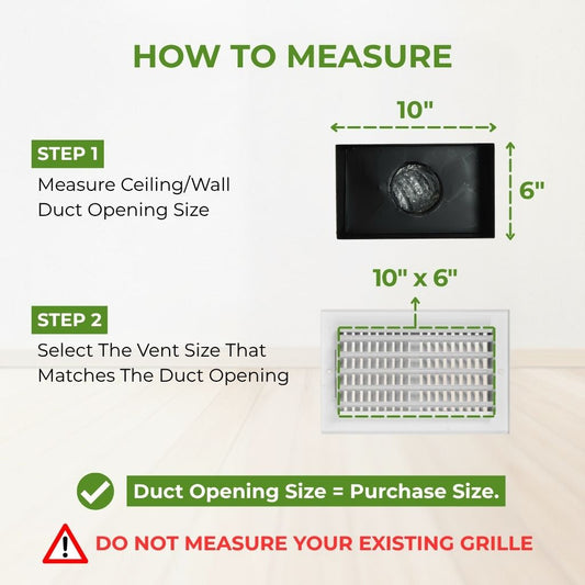 10x4 White Steel 2-Way Air Register (Duct Opening)