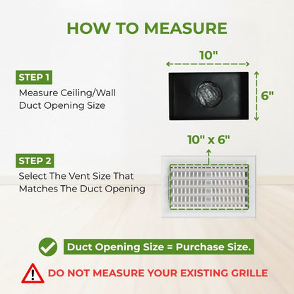Pack 4 - 10x6 White Steel 2-Way Air Register (Duct Opening)