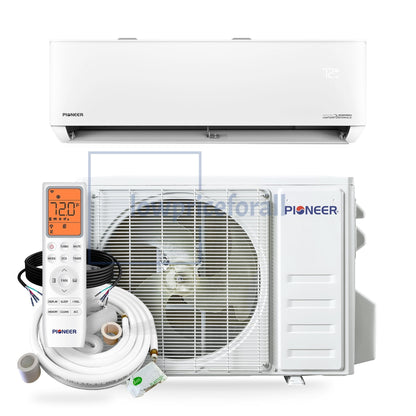 Pioneer® Quantum Hyperformance™ 24,000 BTU 22.5 SEER2 230V High-Wall Ductless Energy-Star Mini-Split Air Conditioner Inverter Hyper Heat Pump Full Set