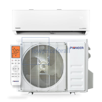 Pioneer® Quantum Hyperformance™ 24,000 BTU 22.5 SEER2 230V High-Wall Ductless Energy-Star Mini-Split Air Conditioner Inverter Hyper Heat Pump Full Set