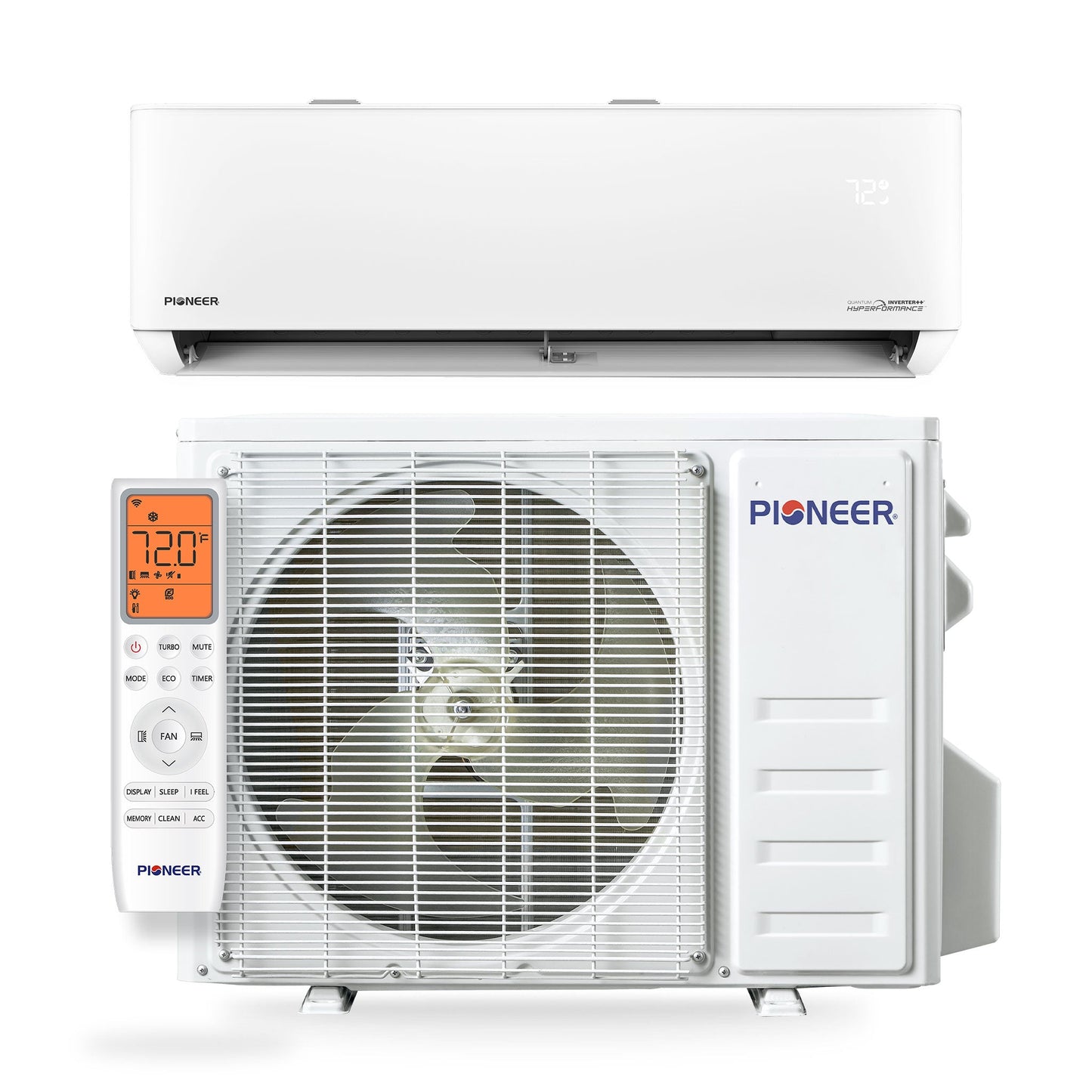Pioneer® Quantum Hyperformance™ 18,000 BTU 23.5 SEER2 230V High-Wall Ductless Energy-Star Mini-Split Air Conditioner Inverter Hyper Heat Pump Full Set