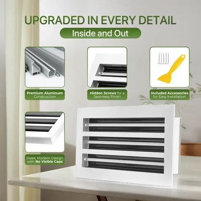 12x4 Black Premium Aluminum Linear Slot Diffuser – Modern Design (Duct Opening)