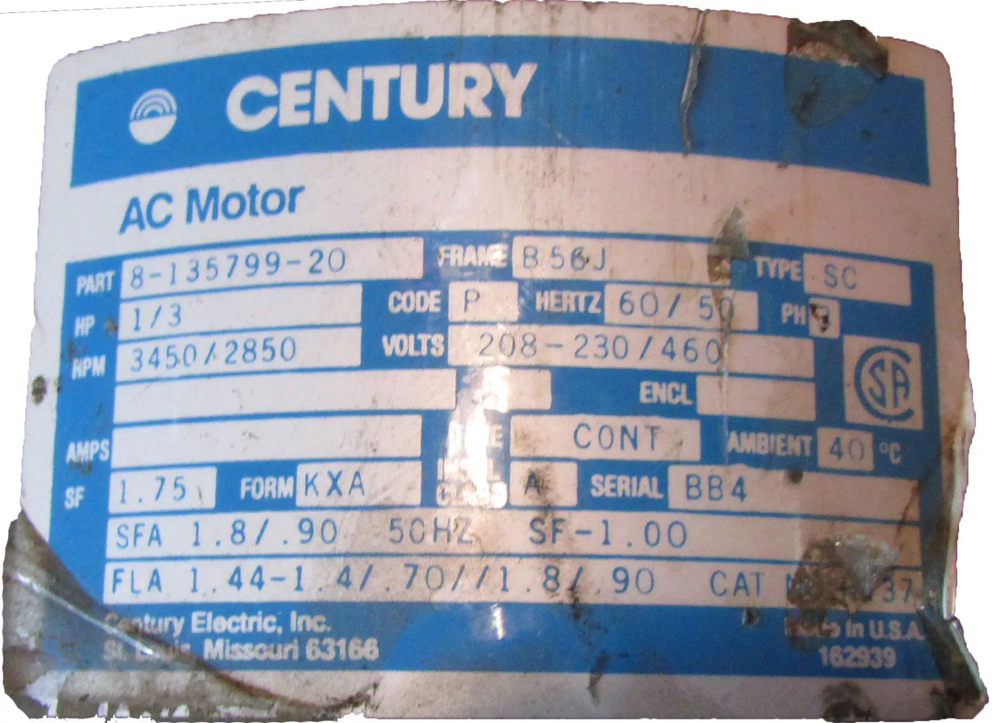 Scot / Century AE211 3002-K78 B56J Pump