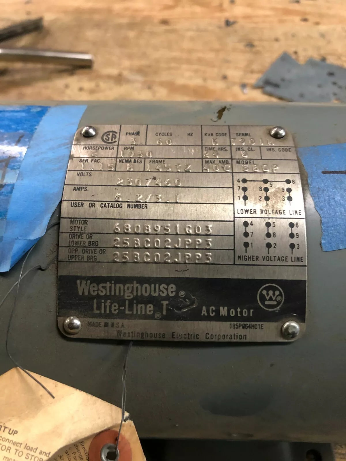 Westinghouse 680B951G03 DUAL SHAFT Motor