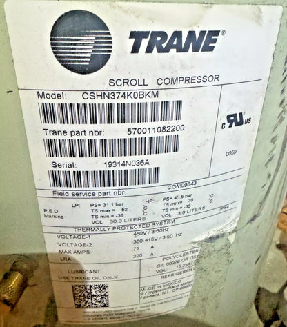 Trane CSHN374K0BKM / COM09843 31 Ton Scroll Compressor