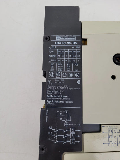 Schneider Electric (Telemecanique) LD4LC30H5 with LB1‑LC03M17 Self Protected Motor Controller