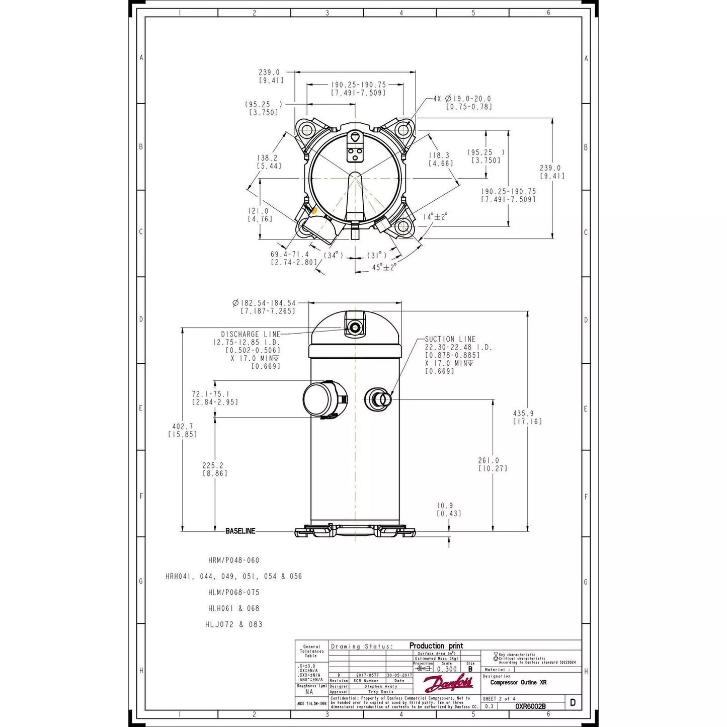 HRH056U1LP6 Danfoss Scroll Compressor