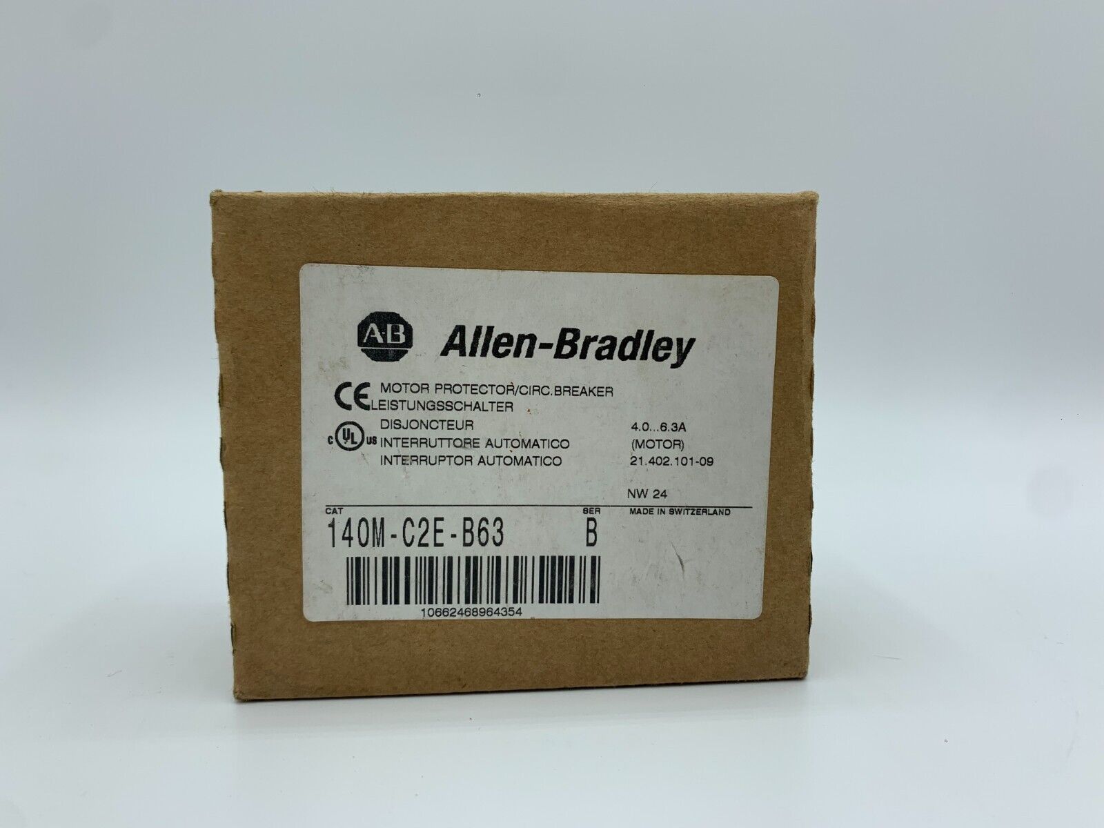 Allen-Bradley 140M-C2E-B63-CX-MT 4 - 6.3A Motor Protection Circuit Breaker