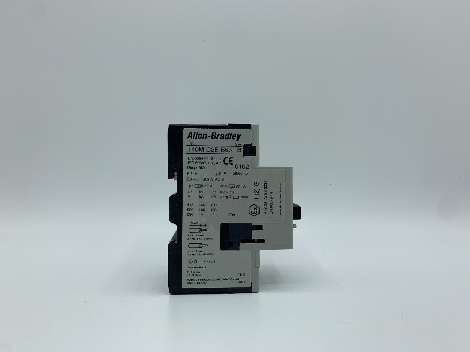 Allen-Bradley 140M-C2E-B63-CX-MT 4 - 6.3A Motor Protection Circuit Breaker