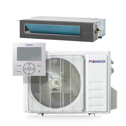 Pioneer® Quantum Ultra™ 9,500 BTU 19.6 SEER2 230V Ceiling Concealed Ducted Mini-Split Air Conditioner Inverter Heat Pump Full Set