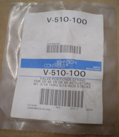 Johnson Controls Valve Positioner Spring Actuator Part number: V510100. V-510-100