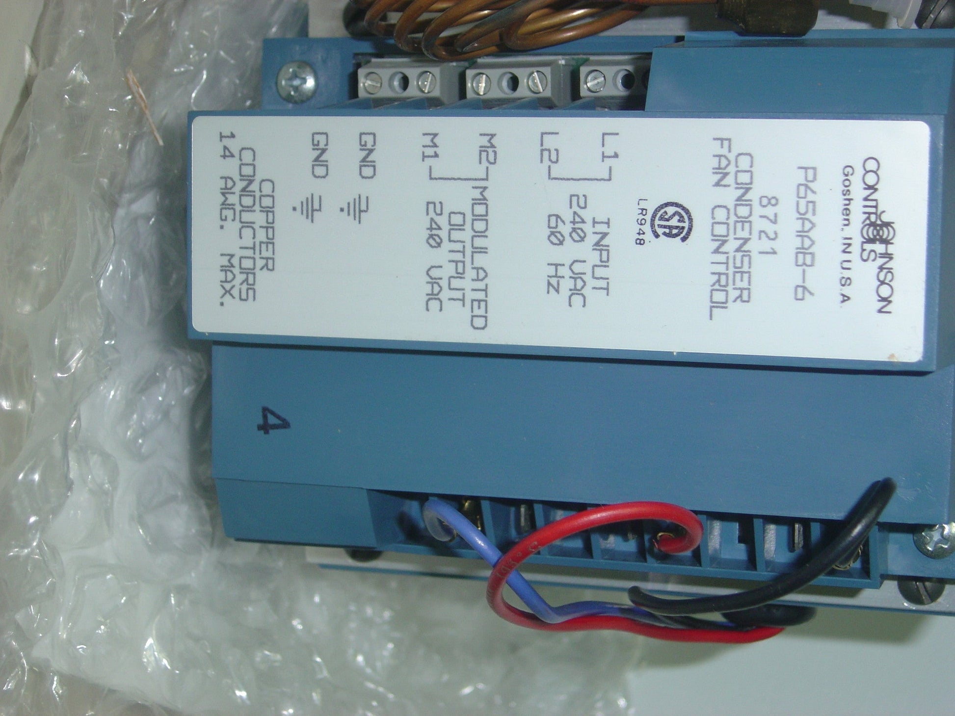 JOHNSON CONTROLS P65AAB-6C CONDENSER FAN CONTROL