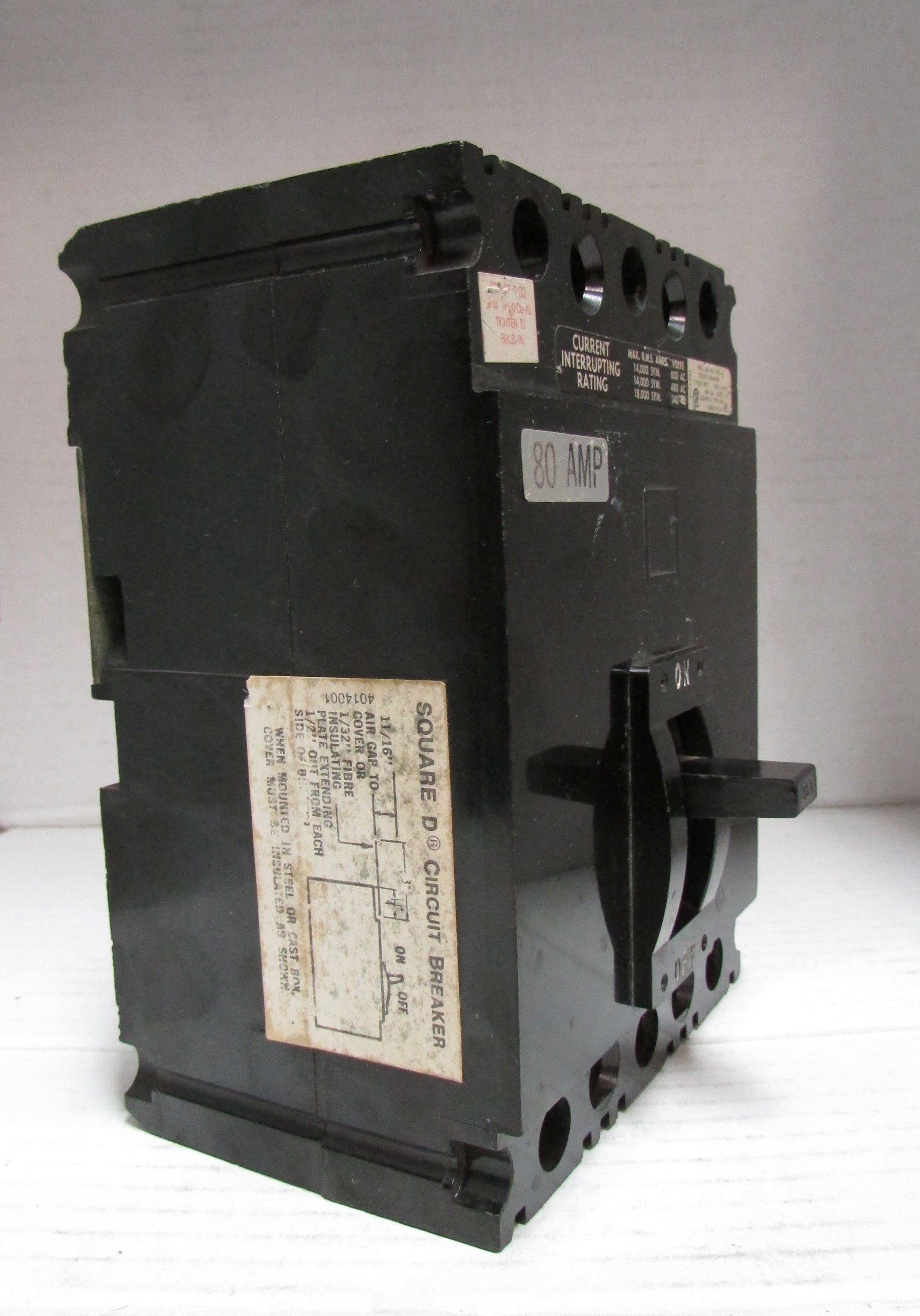 SQUARE D FAL36080 CIRCUIT BREAKER 