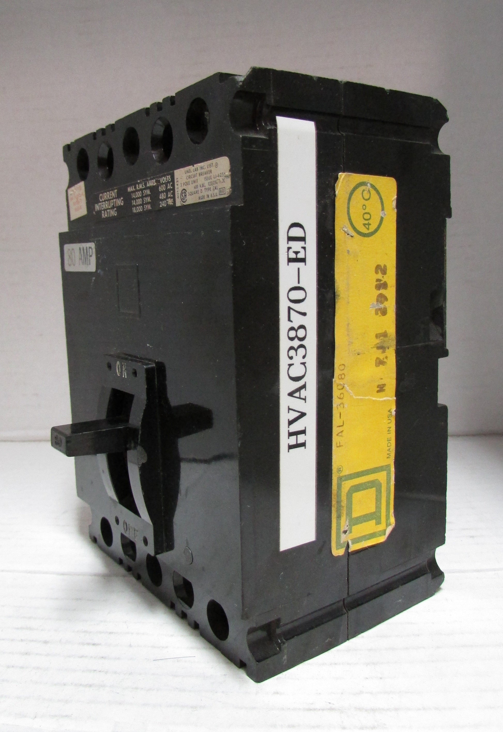 SQUARE D FAL36080 CIRCUIT BREAKER 