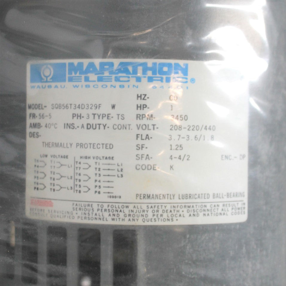 Marathon Q56T34D329F Motor, 220/440-3-60, 3450RPM