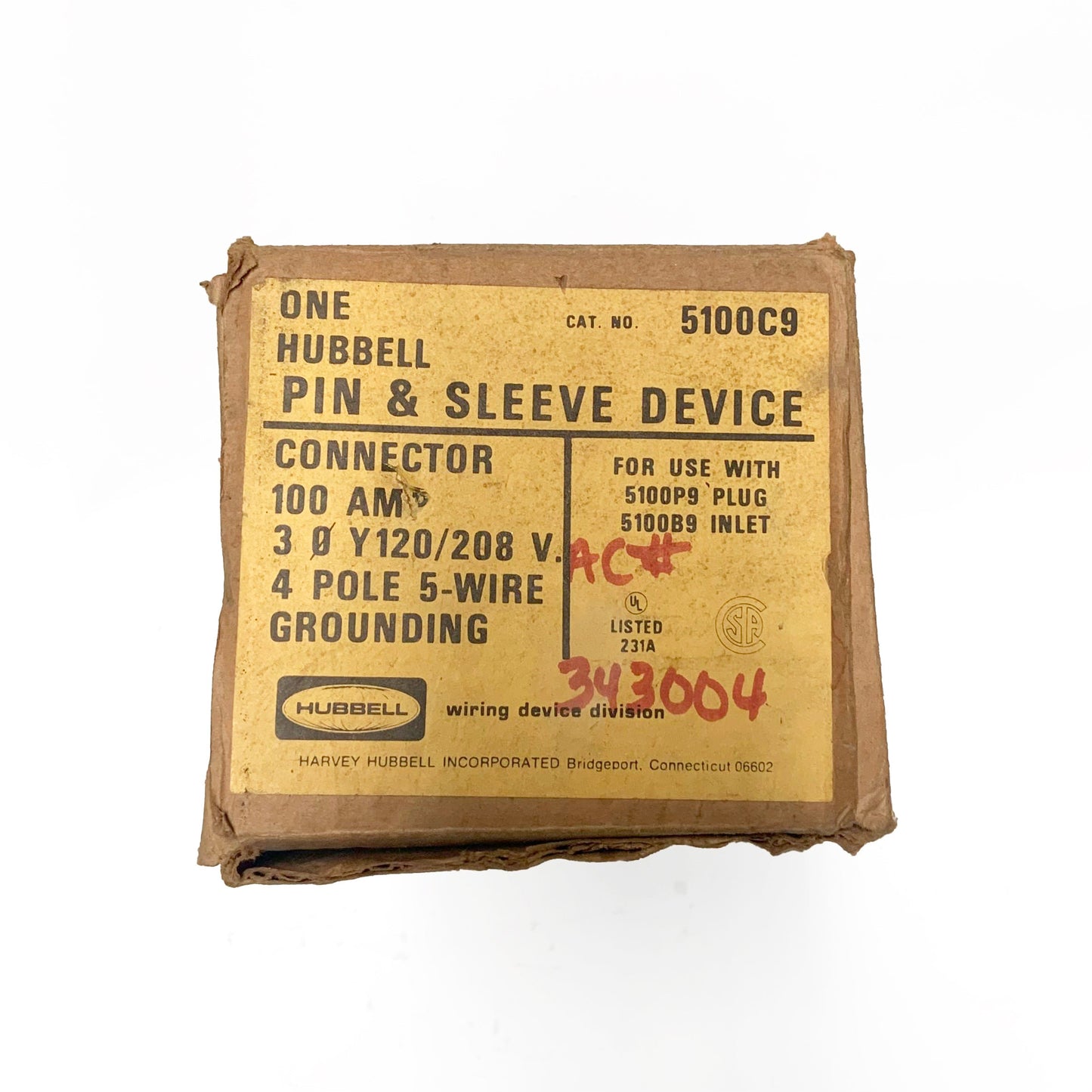 Hubbell 5100C9 Pin & Sleeve Device Connector