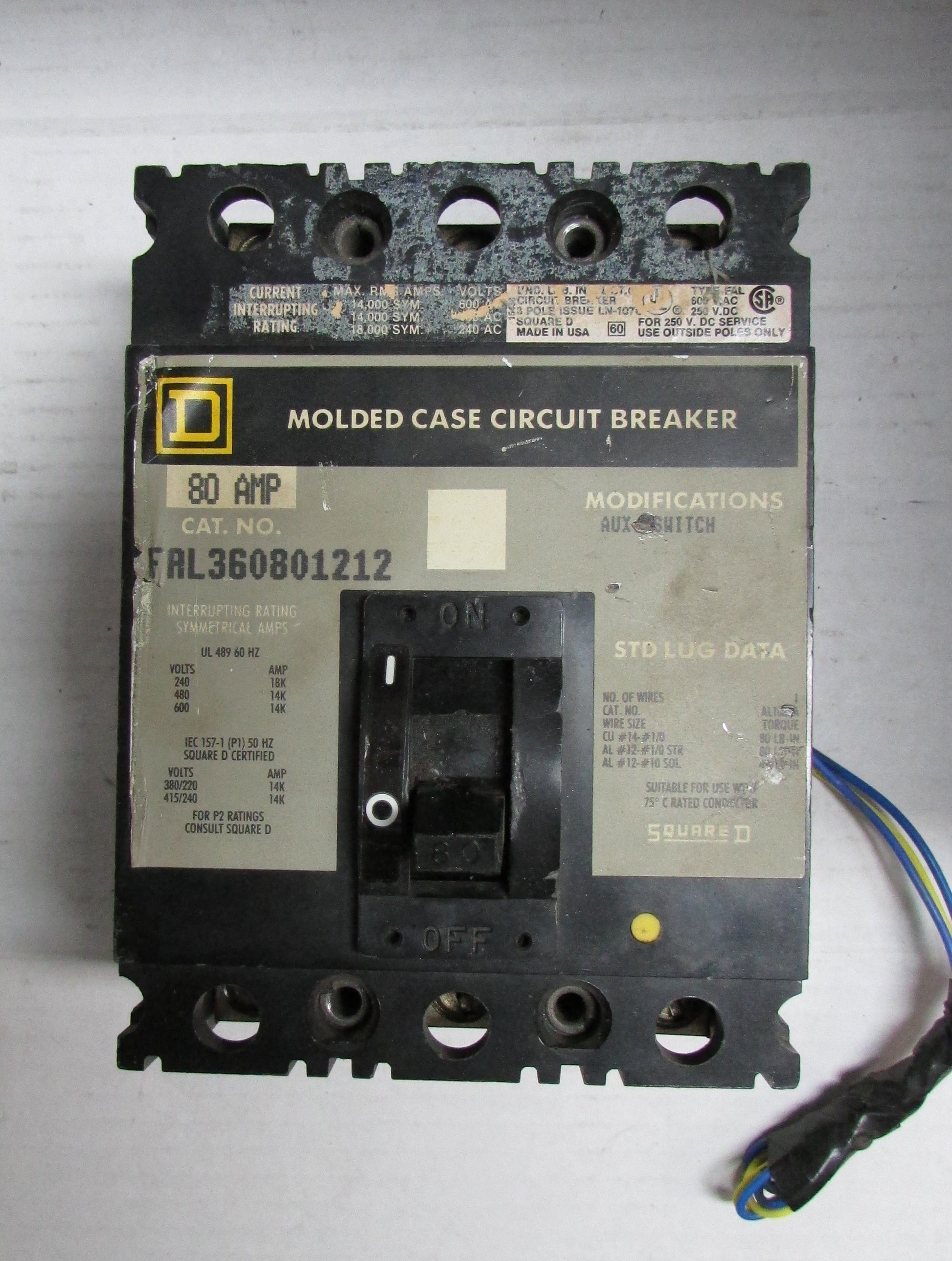 Square D FAL360801212 Circuit Breaker 
