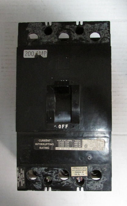 Square D LJ6791 Circuit Breaker 200AMP