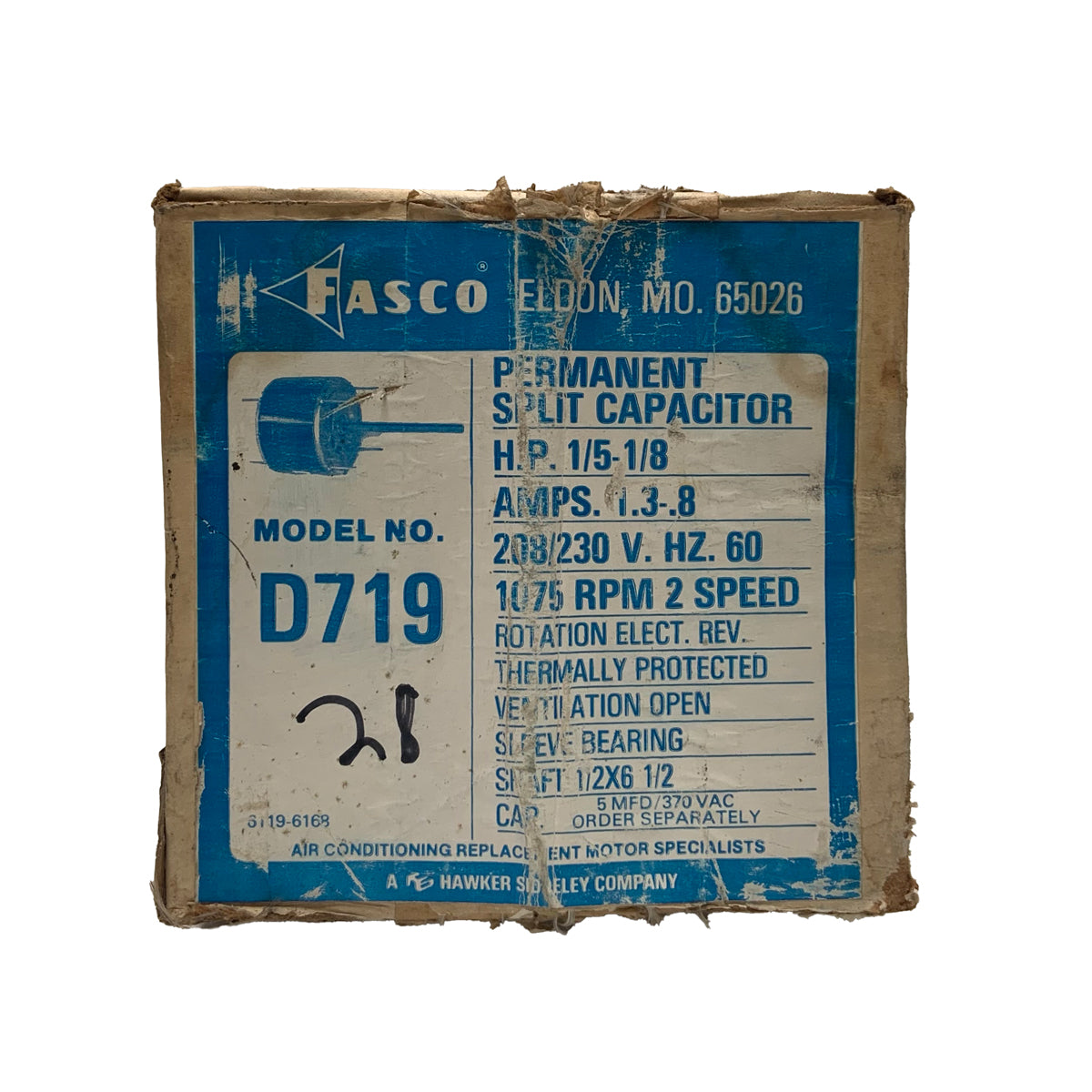 Fasco D719 Permanent Split Capacitor Motor