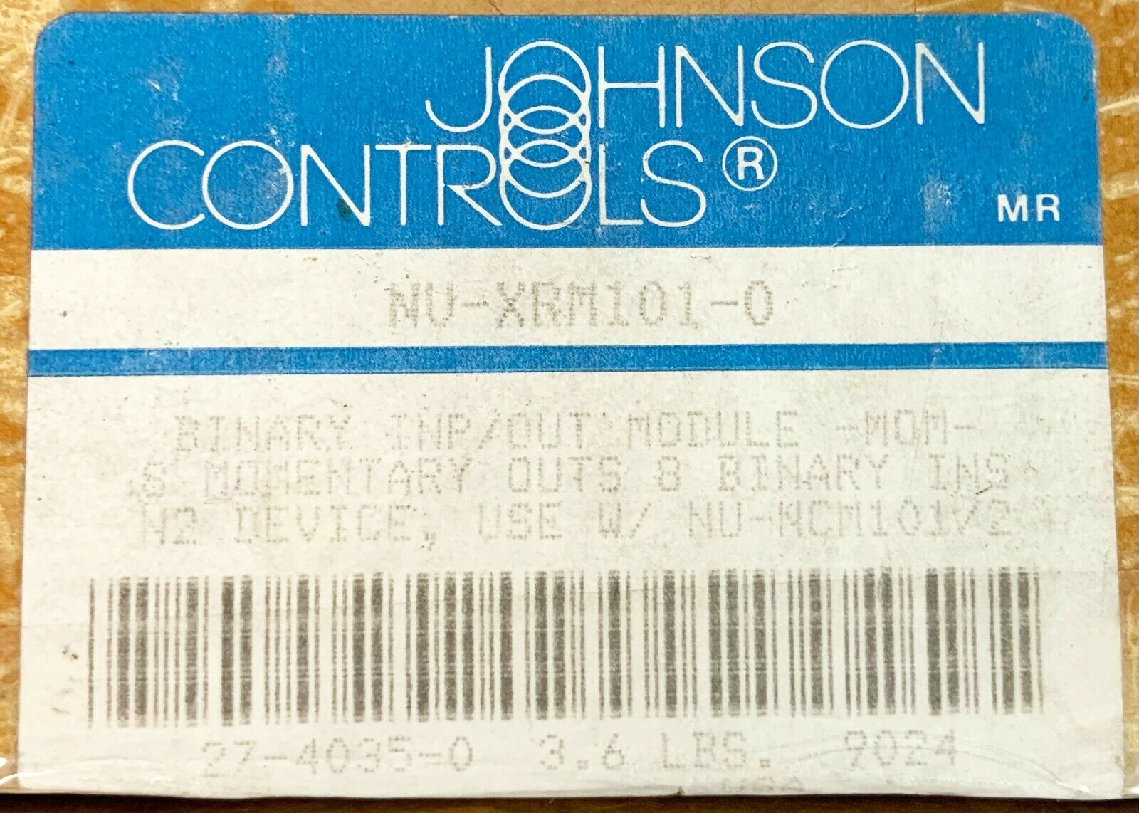 Johnson Controls NU-XRM101-0 BINARY INPUT / OUTPUT MODULE