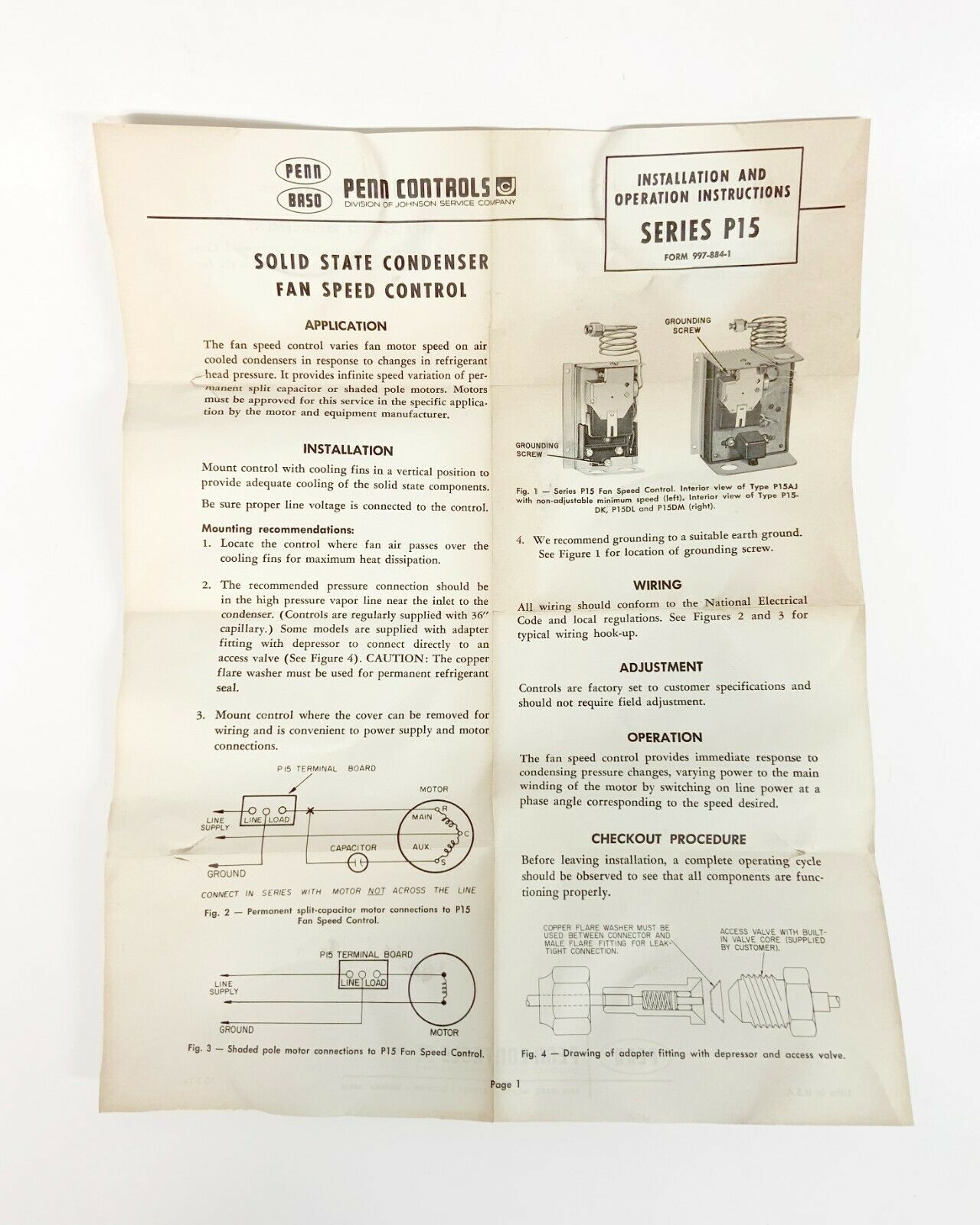 Johnson Controls P15AJ-23 Fan Speed Control